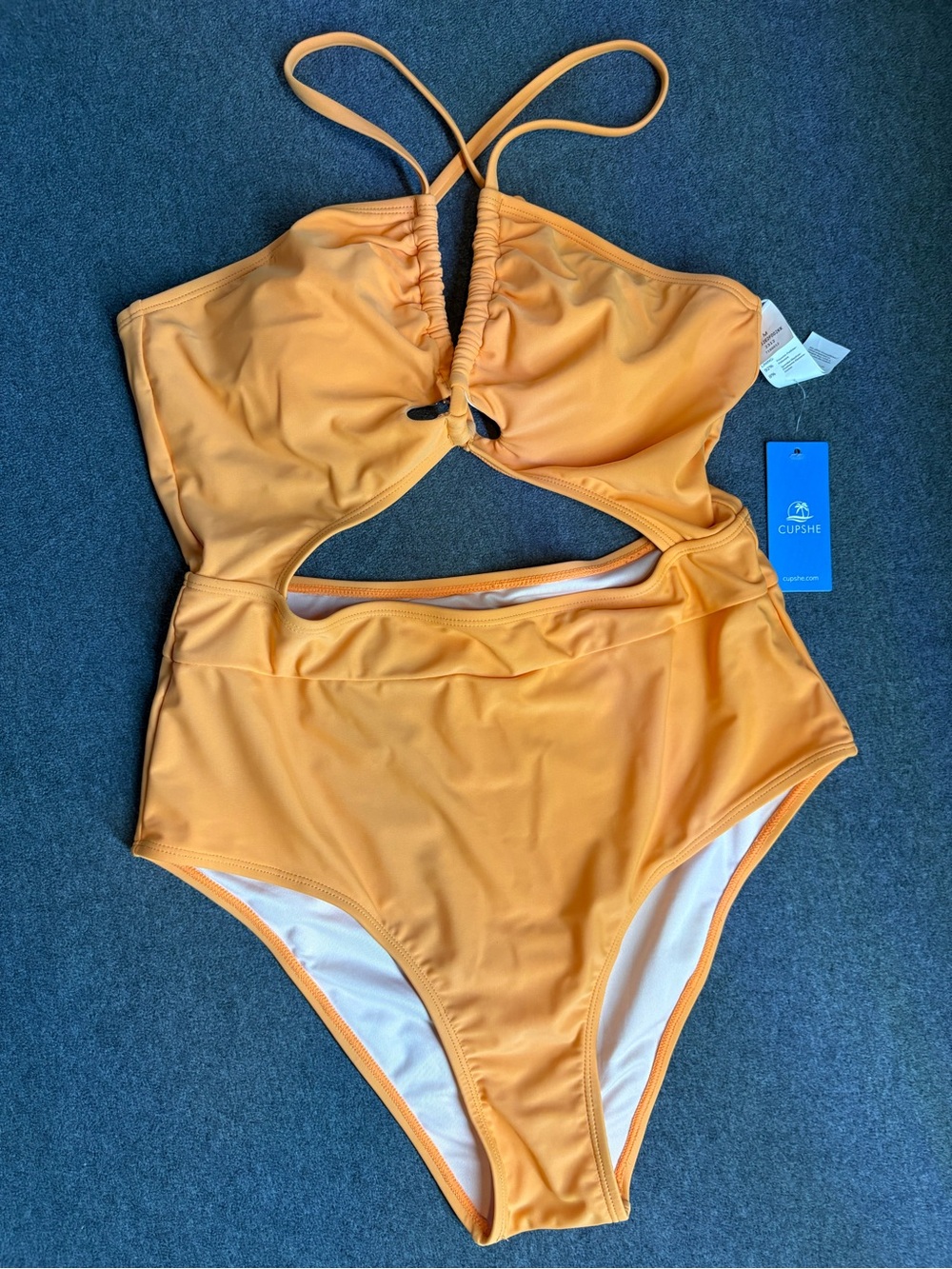 🆕Cupshe Women Orange Cutout One-Piece Swimsuit Size M